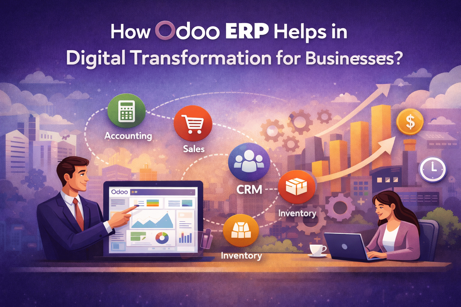 نظام Odoo ERP وأدواته لتسهيل أتمتة الأعمال وتحسين إدارة البيانات وزيادة الإنتاجية للشركات.