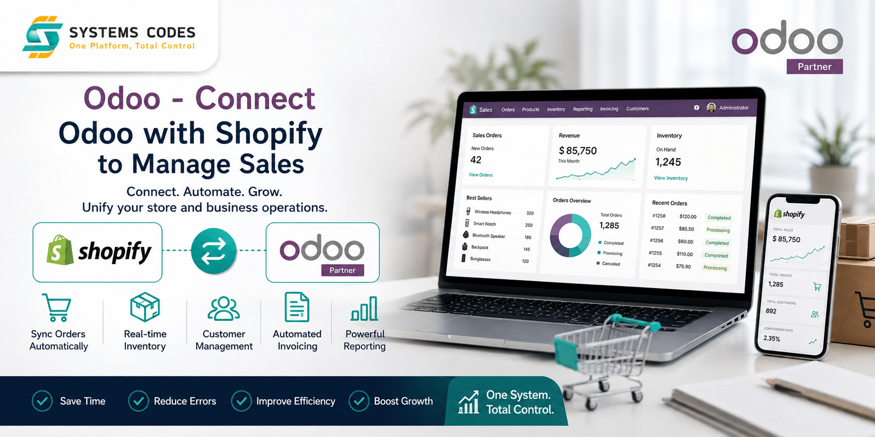 ربط Odoo مع Shopify لإدارة المبيعات